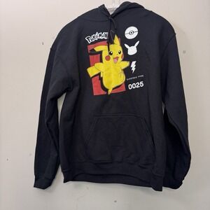 Pokemon Pikachu Black Medium Hoodie 0025‎ Front And Back Design